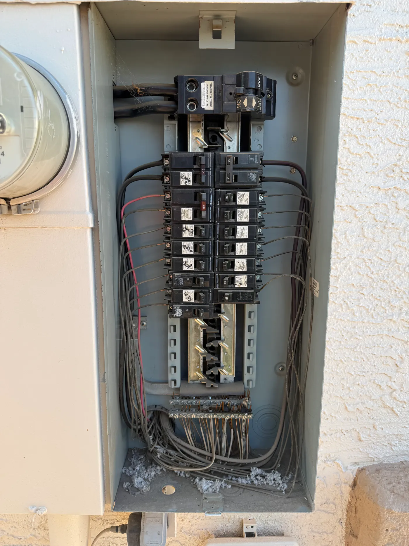 Panel view before the installation work.